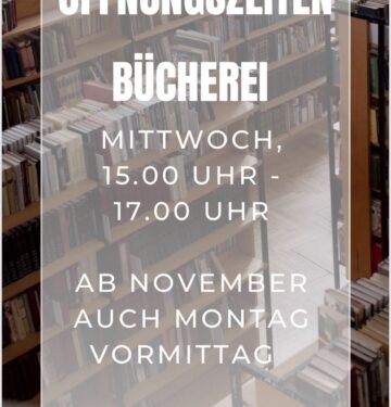 Öffnungszeiten Bücherei